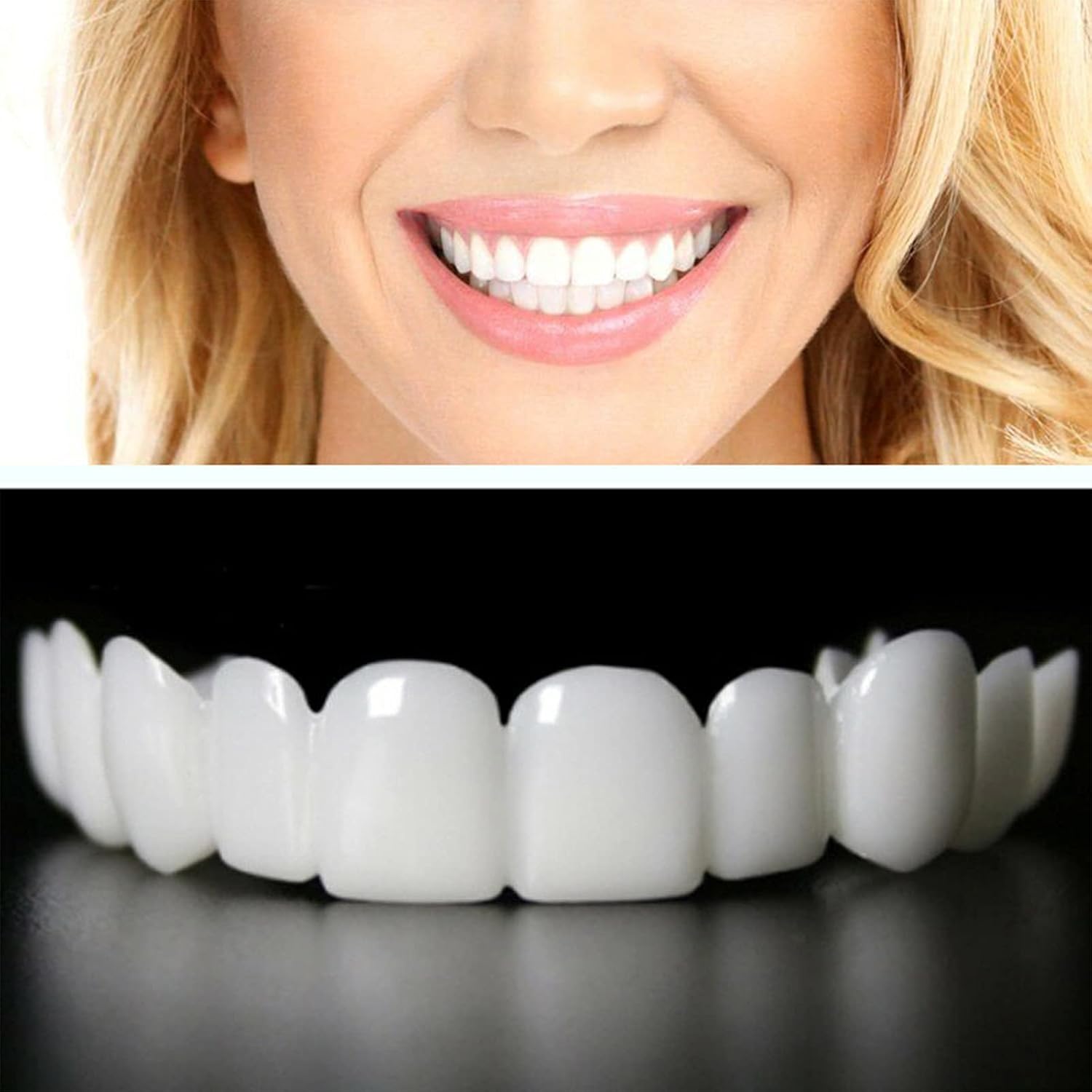 Dentures, Set of False Teeth with Hollywood White Shade Teeth